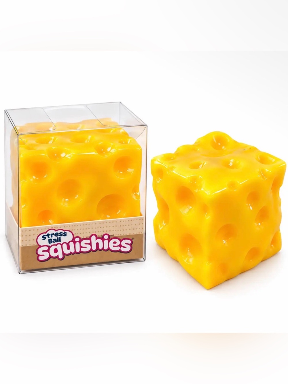 Vaseline Cheese Squishies Stress Ball Kids Toy - Yellow Cheese Cube